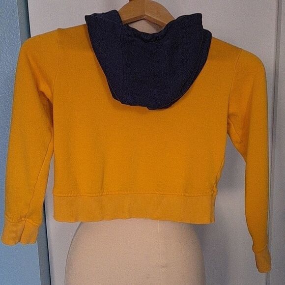 FILA Cropped Hoodie Sweatshirt Blue Gold (Small) 7-8 (Girls) - Picture 2 of 5